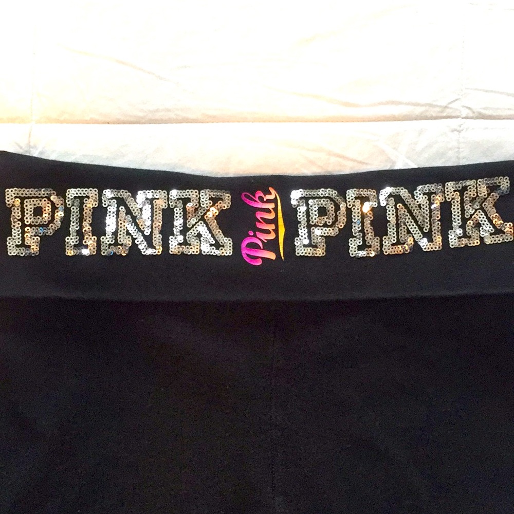 PINK yoga leggings with sequins